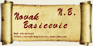 Novak Bašičević vizit kartica